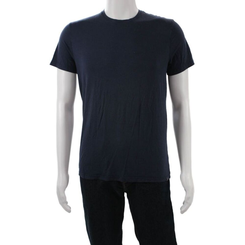 Derek Rose Men Dark Blue Modal Elastane Crew Neck Short Sleeve T-Shirt Size S